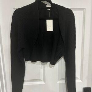 NWT Knit Cropped Cardigan Shrug Long Sleeve A New Day Sweater Women XXL Black